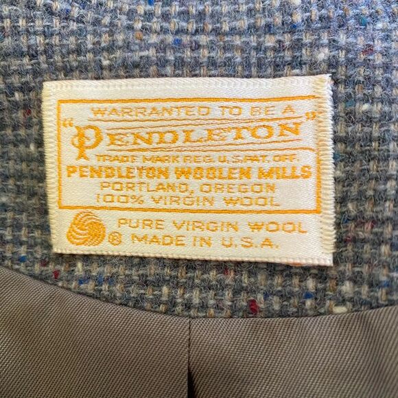 Vintage Pendleton Two Button Virgin Wool Tweed Blazer Women's Sz M/L Grey Preppy - Picture 13 of 15
